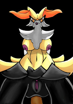 anal anal_penetration breasts condom female genitals penetration sexual_barrier_device solo vulva 15roacxs nintendo pokemon braixen generation_6_pokemon pokemon_(species) absurd_res hi_res