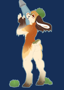 anthro bathing breasts brown_body brown_fur butt cactus eyes_closed female fur nude plant shower showering simple_background solo tail water wet hypnotickitten cholla_(mightypoohead) deer elemental_creature flora_fauna hybrid mammal absurd_res alpha_channel hi_res