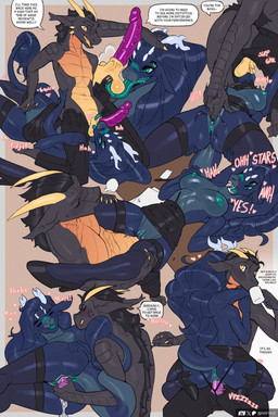 4_arms 4_eyes anthro anus areola ball_lick balls big_breasts biped blue_body bodily_fluids bottomwear breasts breasts_apart butt clothed clothed_sex clothing cum cum_in_vagina cum_inside duo female female_penetrated fingering fingering_partner genital_fluids genitals hanging_breasts legs_up licking lying male male/female male_penetrating male_penetrating_female multi_arm multi_eye multi_limb natural_breasts nipples no_underwear on_back on_side oral penetration penile penile_penetration penis penis_in_vagina sex sex_toy skirt spread_legs spreading table_lotus_position text thick_thighs tongue unprofessional_behavior vaginal vaginal_fluids vaginal_penetration vulva lightningwolt mythology dragon mythological_creature mythological_scalie scalie 2:3 absurd_res english_text hi_res