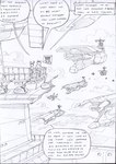 aircraft airship anthro balcony bear black_and_white bovid canid canine caprine chevka clothing cloud comic dialogue door english_text female field fur goat group hair hands_behind_back hat headgear headwear holographic_screen horn kitfox-crimson machine male mammal military_uniform monochrome mountain natasha_(kitfox-crimson) one_panel_comic runway russian screen sketch sky speech_bubble standing stolen_generation technology text trio turret uniform vehicle