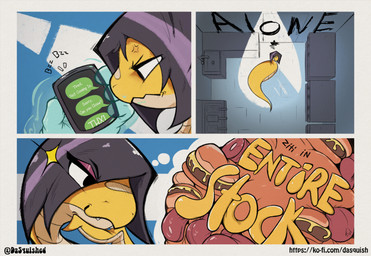 apode black_hair electronics feederism female feral hair inside legless overweight overweight_female overweight_feral phone serpentine solo text yellow_body dasquished_(artist) ziti_(dasquished) draconcopode naga reptile scalie snake 2025 comic english_text hi_res url