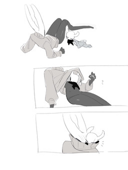 2_horns ambiguous_gender anthro black_body blush blush_lines bottomless bottomless_anthro climbing climbing_on_another clothed clothing duo eyes_closed hollow_eyes horn humanoid_hands nuzzling raised_clothing raised_shirt raised_topwear shirt simple_background sitting size_difference standing sweater topwear white_background white_face milktea25424633 hollow_knight_(franchise) team_cherry hollow_knight_(character) pure_vessel_(hollow_knight) the_knight_(hollow_knight) arthropod vessel_(species) comic digital_drawing_(artwork) digital_media_(artwork)