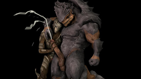 4_balls anthro balls big_penis black_background bodily_fluids cum cumshot duo ejaculation erection genital_fluids genitals handjob humanoid_genitalia humanoid_penis infinite_cum infinite_genital_fluids interspecies kneeling larger_male long_penis male male/male multi_balls multi_genitalia nude orgasm penile penis sex simple_background size_difference smaller_male rooking bioware electronic_arts mass_effect alien krogan turian 16:9 2016 3d_(artwork) 3d_animation animated digital_media_(artwork) loop no_sound short_playtime video widescreen