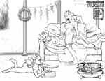 ambiguous_penetration anthro bad_parenting balls blush blush_lines bodily_fluids breasts casual_nudity casual_sex cowgirl_position drawing_(action) ear_piercing eye_contact eyes_closed firepit frill_(anatomy) frill_piercing from_front_position furgonomics furry-specific_piercing genital_fluids genitals gills gold_(metal) group gynomorph herm horn horn_piercing intersex intersex/intersex looking_at_another lying male membrane_(anatomy) membranous_wings nipple_piercing nipples nude on_back on_bottom on_front on_top penetration penis piercing precum riding sex silver_(metal) tail trio wings young canisfidelis european_mythology mythology altrue elana_(altrue) tahara_(altrue) aquatic_dragon dragon marine mythological_creature mythological_scalie scalie western_dragon monochrome mother_(lore) mother_and_child_(lore) mother_and_son_(lore) parent_(lore) parent_and_child_(lore) parent_and_son_(lore) son_(lore)