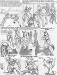 alyn_gryphon anthro black_and_white bodily_fluids canid canine canis comic domestic_dog dripping drooling english_text erection female feral gun male mammal monochrome ranged_weapon saliva text weapon