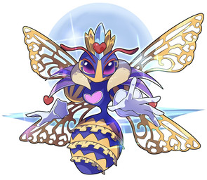 4_wings antennae_(anatomy) anthro armless arthropod_abdomen clothing crown crystal female floating_hands front_view gloves handwear headgear heart_symbol insect_wings legless looking_at_viewer moon mouthless multi_wing purple_body purple_eyes raised_hand red_antennae simple_background small_waist solo sparkles wasp_waist white_background wings yellow_body oe_ichigo kirby:_triple_deluxe kirby_(series) nintendo queen_sectonia arthropod hymenopteran insect wasp 2022 digital_drawing_(artwork) digital_media_(artwork) full-length_portrait hi_res japanese_description portrait