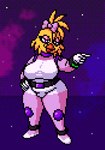 anthro big_breasts bow_tie breasts clothing eyelashes female fingers slightly_chubby slightly_chubby_female solo space spacesuit thick_thighs tight_clothing astropixels five_nights_at_freddy's freddy_in_space_3 scottgames chica_(fnaf) space_chica_(fnaf) avian bird chicken galliform gallus_(genus) phasianid 2023 digital_media_(artwork) hi_res pixel_(artwork)