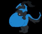 ambiguous_gender ambiguous_pred ambiguous_prey anthro burping fluffy fluffy_tail imprint navel nipples overweight squirming tail vore wide_hips hausedge rulan_(fran91) sergal 2017 5:4 animated digital_media_(artwork) low_res pixel_(artwork) pixel_animation short_playtime