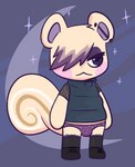 bulge clothed clothing crossdressing eyeshadow femboy makeup male one_eye_obstructed panties solo underwear crushpepper animal_crossing nintendo marshal marshal_(animal_crossing) mammal rodent sciurid tree_squirrel hi_res tagme