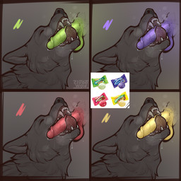 anthro bodily_fluids feral genitals licking male male/male open_mouth oral penile penis penis_lick saliva saliva_string sex teeth tongue clyde_wolf canid canine canis mammal hi_res