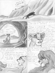 dialogue digitigrade female feral male panicking pregnant pregnant_male quadruped tail tail_tuft text tuft leovictor arthos leya felid lion mammal pantherine 2008 comic english_text greyscale monochrome shaded