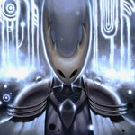 abstract_background ambiguous_gender armor black_eyes bright cape clothing empty_eyes front_view glowing_runes gorget horn solo spaulder white_cape white_clothing white_glow ashenhare hollow_knight team_cherry hollow_knight_(character) pure_vessel_(hollow_knight) void_(hollow_knight) animal_humanoid arthropod arthropod_humanoid humanoid insect insect_humanoid vessel_(species) 1:1 2019 bust_portrait digital_media_(artwork) digital_painting_(artwork) hi_res icon portrait shaded male_(lore)