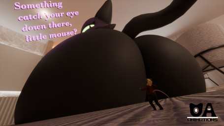 anthro big_butt butt butt_focus duo female feral imminent_facesitting macro male male/female micro sitting sitting_on_ground size_difference teasing teasing_with_butt thick_thighs wide_hipped_female wide_hips omananimations moonshine_(miso_souperstar) waylon_(thecosmicwolf33) animal_humanoid domestic_cat felid feline felis humanoid mammal mammal_humanoid murid murid_humanoid murine murine_humanoid rat rat_humanoid rodent rodent_humanoid absurd_res hi_res