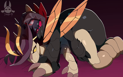 3_fingers 4_arms anal anal_penetration antennae_(anatomy) anthro assassin bed bodily_fluids bodily_noises bounty_hunter butt clothing cowboy_hat cum cum_in_ass cum_inside cum_overflow duo ejaculation femboy fingers furniture genital_fluids genitals hand_holding hat headgear headwear holding_leg holding_thigh holding_wrist hood lying lying_on_another lying_on_bed male male/male mandibles multi_arm multi_limb on_bed on_front penetration penis selfcest sex square_crossover wings darkingart third-party_edit web_survivor opennsfwsp_(sfx) brawlhalla reno_(brawlhalla) widowmaker_reno_(brawlhalla) arachnid araneomorph arthropod black_widow_spider hymenopteran insect spider theridiid wasp widow_spider 2d_animation animated digital_media_(artwork) frame_by_frame hi_res short_playtime sound video