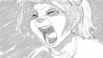 anthro bodily_fluids eyes_closed female open_mouth solo tears young smekbo blizzard_entertainment warcraft bear mammal pandaren monochrome