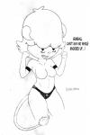 anthro armband breasts clothed clothing female fist hair horn raised_arm raised_fist raised_hand solo text topless ultama_lokshar_(artist) cartoon_network the_amazing_world_of_gumball jamie_(tawog) bovid caprine mammal english_text hi_res monochrome