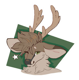 anthro antlers black_nose brown_body brown_fur brown_hair fur green_eyes hair horizontal_pupils horn looking_at_viewer male one_eye_closed pupils simple_background smile smiling_at_viewer snout solo star star_emanata tan_antlers tan_body tan_fur tan_inner_ear white_background wink winking_at_viewer dyyrlysh deer mammal 2025 aliasing aseprite_(artwork) bust_portrait digital_drawing_(artwork) digital_media_(artwork) flat_colors icon portrait