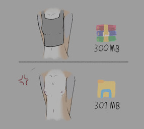 anthro breasts clothing cross-popping_vein female fur hands_behind_back nipples simple_background small_breasts solo text topwear sierra-owo decompressed_file_meme winrar sierra_(sierra-owo) canid canine fox grey_fox mammal urocyon digital_media_(artwork)