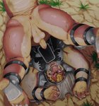 anthro anus armor balls blood bodily_fluids butt detailed_background fur genitals humanoid_genitalia humanoid_hands humanoid_penis male muscular muscular_anthro muscular_male outside penis red_body red_fur scar solo k0bit0wani third-party_edit dragon_quest dragon_quest:_the_adventure_of_dai square_enix crocodine crocodile crocodilian reptile scalie 2020 censor_removal_edit hi_res