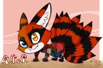 anthro black_body black_fur blue_eyes chibi fungus fur male mushroom orange_body orange_fur solo stripes tail yellow_eyes ocerydia bad_guy_cafe halloweek fan_character kiroyal_codjerva_(kiroyal) mr_shroom canid canine demon fox hybrid mammal procyonid raccoon 3:2