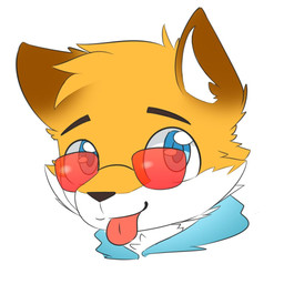 anthro blep blue_clothing blue_eyes blue_topwear brown_ears cheek_tuft clothed clothing eyewear facial_tuft fur glasses glistening glistening_eyes head_tuft male red_tongue simple_background solo tinted_glasses tongue tongue_out topwear tuft unsigned white_background white_body white_fur white_inner_ear yellow_body yellow_fur kewkungzn canid mammal 1:1 headshot_portrait icon portrait