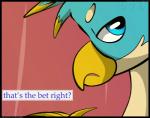 anthro avian blue_eyes comic dialogue english_text flash_draw friendship_is_magic gallus_(mlp) gryphon hasbro male mammal my_little_pony mythological_avian mythological_creature mythology solo text