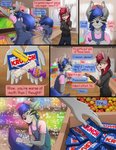 5_fingers anthro candy clothed clothing dessert detailed_background dialogue duo fingers food fully_clothed gum hair horn inside male math sad text fetimation math_lady fet canid canine deer mammal comic english_text hi_res meme