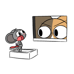 anthro bathing bathtub brush eyewear female glasses looking_at_another male screaming simple_background kb545 metro-goldwyn-mayer tom_and_jerry calico_cat domestic_cat felid feline felis mammal murid murine rodent 1:1