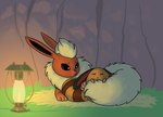 2018 absurd_res arth_the_flareon brown_body brown_fur brown_paws canid canine carniscorner colored duo ears_down eeveelution eyes_closed female feral flareon fluffy fluffy_fur fluffy_tail fur generation_1_pokemon generation_2_pokemon grass hay hi_res lamp lantern lying male male/female mammal mouth_closed nintendo orange_paws paws pivoted_ears plant pokemon pokemon_(species) pressing pressing_against red_body red_fur red_paws rock rock_wall ruff sentret shaded shiny_pokemon sitting socks_the_sentret tail tail_grab worried