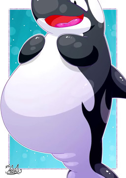 ambiguous_gender anthro anthro_prey belly big_belly black_body feral feral_pred fur inside_stomach internal open_mouth vore white_belly white_body elcnusmedy aquatic canid canine cetacean dolphin fox mammal oceanic_dolphin orca toothed_whale 2025 2d_animation animated high_framerate motion_tweening no_sound short_playtime video