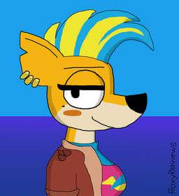 alternative_fashion anthro blue_sky blush clothing ear_piercing eyebrows eyelashes female fur hair horizon jacket leather leather_clothing leather_jacket leather_topwear markings mohawk mole_(marking) notched_ear orange_body orange_fur piercing punk sea sky solo toony topwear water roxyreviews activision crash_bandicoot_(series) pirate_tawna tawna_bandicoot bandicoot mammal marsupial