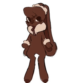 anthro brown_body brown_fur chibi female fur holidays solo white_body white_fur .quixotiiic blushcrunch_studio dandy's_world easter cocoa_(dandy's_world) lagomorph leporid mammal rabbit guide_lines