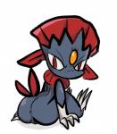 anus barefoot butt claws feet female genitals happy hindpaw looking_back paws pussy sitting solo toe_claws toes tasteydonuts nintendo pokemon generation_4_pokemon pokemon_(species) weavile hi_res