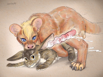 anal anal_penetration anatomically_correct anatomically_correct_genitalia anatomically_correct_penis animal_genitalia animal_penis balls bite blue_eyes bodily_fluids brown_body cum cum_in_ass cum_inside duo ejaculation erection feral feral_on_feral feral_penetrated feral_penetrating feral_penetrating_feral fossa_penis fur genital_fluids genitals hair internal male male/male male_penetrated male_penetrating male_penetrating_male markings open_mouth orange_body penetration penile penis precum scruff_bite sex size_difference smaller_penetrated tail x-ray_view yellow_eyes tailbyte ezh_(character) nigel_(suel) euplerid fossa lagomorph leporid mammal rabbit 4:3 digital_media_(artwork) hi_res shaded signature