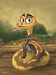 fangs looking_at_viewer male solo teeth tongue tongue_out isaal_suli dreamworks mona_lisa_(painting) the_bad_guys mr._snake_(the_bad_guys) reptile scalie snake 3:4 digital_media_(artwork) hi_res