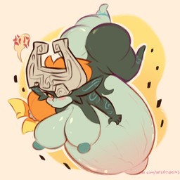 areola belly belly_grab belly_squish big_belly big_breasts big_butt big_navel black_body black_ears black_skin blue_areola blue_body blue_markings blue_nipples blue_skin blush breasts butt cross-popping_vein female floating fused_shadow grey_helmet hair hand_on_belly hand_on_own_belly huge_belly huge_breasts huge_navel humanoid_pointy_ears hyper hyper_belly hyper_navel hyper_pregnancy markings multicolored_body navel nipples not_furry orange_hair outie_navel pointy_ears pregnant pregnant_female pregnant_humanoid red_eyes shortstack solo squish text thick_thighs two_tone_body veiny_belly yellow_sclera wildegems nintendo the_legend_of_zelda twilight_princess midna humanoid imp twili 1:1 2025 artist_name colored digital_media_(artwork)