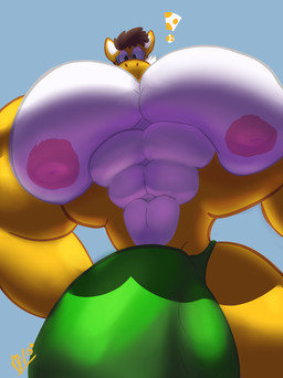 big_bulge big_muscles big_nipples bulge huge_bulge huge_muscles hyper hyper_bulge hyper_muscles macro_male male muscular nipples yaboivanillo mario_bros nintendo yoshils_(character) canid canine fox mammal yoshi absurd_res hi_res