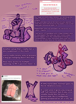 andromorph anthro arms_tied_behind_back bdsm belly big_belly blindfold bodily_fluids bondage bondage_furniture bound cuff_(restraint) ear_piercing feet frogtied genital_fluids genitals hair handcuffed handcuffed_to_bed handcuffs hands_tied_above_head hanging_belly huge_belly intersex leg_spreader legs_tied long_tail lying mastectomy_scar metal_cuffs multi_nipple nipples nude_anthro on_back piercing pregnant pregnant_andromorph pregnant_anthro pregnant_intersex presenting presenting_vulva purple_hair purple_vulva restraints rope rope_bondage rope_harness saint_andrew's_cross scar soles solo spread_eagle spread_legs spreader_bar spreading suspension suspension_bondage tail text vaginal_fluids vulva jitteryposs ray_(jitteryposs) american_opossum mammal marsupial virginia_opossum absurd_res english_text hi_res