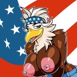 accessory american_flag american_flag_headband anthro areola beak bedroom_eyes big_areola big_breasts big_nipples biped black_eyebrows blue_eyes bottomwear breasts brown_body brown_feathers clothed clothing curvy_figure eyebrows eyelashes feathers female flag flag_background flag_headband front_view headband holidays huge_breasts multicolored_body multicolored_feathers narrowed_eyes nipples non-mammal_breasts non-mammal_nipples open_beak open_mouth open_smile pink_areola pink_nipples pink_tongue print_headband seductive simple_background smile solo thick_thighs tongue topless two_tone_body two_tone_feathers united_states_of_america white_body white_feathers wide_hips yellow_beak bogexplosion 4th_of_july rosie_(breegulleagle) accipitrid accipitriform avian bald_eagle bird eagle sea_eagle 1:1 2021 digital_media_(artwork) half-length_portrait portrait shaded