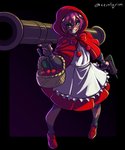 anthro apple basket blue_eyes bottle bow_(feature) choker cloak clothed clothing clothing_bow colored_nails container cosplay female food footwear fruit grin gun hair holding_gun holding_object holding_ranged_weapon holding_weapon jewelry looking_at_viewer mac-10 nails necklace pink_nails plant ranged_weapon rocket_launcher shoes short_hair smile solo submachine_gun weapon sem-l-grim capcom darkstalkers military_armament_corporation b.b._hood billie_corneja domestic_pig mammal suid suine sus_(pig) 2020 absurd_res hi_res signature