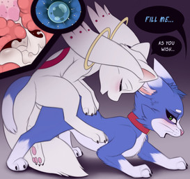 3_toes arm_markings ass_up back_markings bent_over black_claws blue_body blue_ears blue_fur blue_tail bodily_fluids brown_markings claws collar collar_only cum cum_in_uterus cum_in_vagina cum_inside cutaway dialogue dipstick_ears dipstick_tail duo ear_markings ejaculation erection eyelashes eyes_closed feet female female_feral female_on_bottom feral feral_on_feral finger_claws from_behind_position fur fur_markings genital_fluids genitals gloves_(marking) gradient_background green_eyes impregnation internal internal_vaginal interspecies interspecies_impregnation leg_markings looking_at_another looking_at_partner looking_back looking_back_at_another looking_back_at_partner looking_pleasured male male/female male_feral male_on_top markings mounting multicolored_body multicolored_ears multicolored_fur multicolored_tail nude on_bottom on_top open_mouth orgasm orgasm_face ovum pawpads penetration penile penile_penetration penile_spines penis penis_in_vagina perching_position pink_inner_ear pink_nose pink_pawpads pink_penis quadruped sex simple_background snout socks_(marking) speech_bubble tail tail_markings text toe_claws toes two_tone_body two_tone_ears two_tone_fur two_tone_tail uterus vaginal vaginal_canal vaginal_penetration whiskers white_body white_ear_tips white_ears white_fur white_markings white_nose white_tail white_tail_tip meraence puella_magi puella_magi_madoka_magica kyubey felid feline incubator_(puella_magi) mammal 2020 digital_media_(artwork) english_text