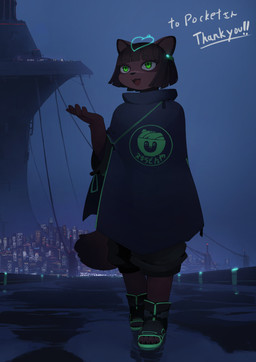 4_toes anthro claws cloak clothed clothed_anthro clothed_female clothing feet female female_anthro footwear hair kemono looking_at_viewer short_hair solo tail text toe_claws toeless_footwear toes kamukamu6392 canid canine mammal raccoon_dog tanuki 2024 digital_media_(artwork) full-length_portrait hi_res japanese_text portrait translation_request