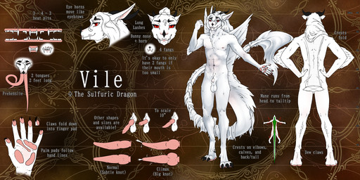 abs animal_genitalia animal_penis anthro athletic back_muscles backsack balls barely_visible_pawpads black_horn bodily_fluids canine_genitalia canine_penis chest_tuft claws cum dewclaw ejaculation eyelashes facial_horn fangs feathered_crest feathers feet fingerpads genital_fluids genitals hair handpads head_crest horn humanoid_genitalia humanoid_penis knot knotted_penis long_ears long_eyelashes long_hair long_tail long_tongue looking_at_viewer male mane multi_tongue neck_tuft nipples nose_horn pawpads penis pink_nose pink_pawpads pink_penis pink_sheath pit_organ ponytail prehensile_tongue pubes red_eyes retractable_claws sheath smile smiling_at_viewer smirk smirking_at_viewer solo tail tail_tuft talons tapering_penis teeth text toes tongue tuft white_balls white_body white_feathers corahlope mythology vile_(corahlope) antipodean_dragon dragon mythological_creature mythological_scalie scalie 2:1 absurd_res english_text hi_res