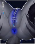 anthro anus blue_anus blue_pussy crotch_shot faceless_anthro faceless_character faceless_female female fourchette_piercing fur genital_piercing genitals grey_body grey_fur guiche_piercing labia_majora_piercing labia_piercing labia_ring piercing pussy pussy_piercing pussy_ring ring_piercing solo striped_body striped_fur stripes maddencreatures felid feline mammal 4:5 absurd_res hi_res model_sheet