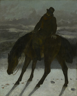 ambiguous_feral ambiguous_gender biped bleak_ambiance boots clothed clothed_human clothed_male clothing detailed_background duo facial_hair feral footwear halter hat headgear headwear holding_leash holding_object hooves humanoid_hands leash male male_human mane mustache outside quadruped riding scarf shoes snow standing tail unguligrade gustave_courbet public_domain equid equine horse human mammal 1864 19th_century absurd_res ancient_art hi_res oil_painting_(artwork) painting_(artwork) traditional_media_(artwork) traditional_painting_(artwork)