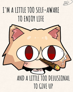 :3 big_eyes blonde_ears blonde_hair blush clothed clothing drugs eye_through_hair female female_humanoid hair humor inner_ear_fluff light_body light_skin looking_at_viewer marijuana marijuana_blunt monotone_background object_in_mouth pink_inner_ear red_eyes relatable round_eyes simple_background smile smoke smoking smoking_marijuana solo text the_truth thick_lines translucent translucent_hair tuft white_background white_sclera awlowl tsukihime type-moon neco-arc animal_humanoid cat_humanoid felid felid_humanoid feline feline_humanoid humanoid mammal mammal_humanoid 2025 4:5 bust_portrait cel_shading colored digital_media_(artwork) english_text hi_res lol_comments portrait reaction_image shaded signature