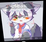 ambiguous_gender anthro asian_clothing clothed clothing east_asian_clothing gesture hand_gesture japanese_clothing japanese_school_uniform kemono one_eye_closed open_mouth school_uniform selfie serafuku smile solo uniform v_sign wink yellow_eyes young young_anthro deaic