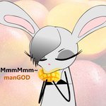 anthro female food fruit fur grey_body grey_fur hair mango_(fruit) plant solo tixi_bnuy lagomorph mammal 1:1 hi_res