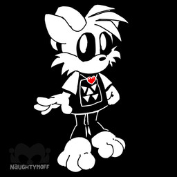 3_toes 4_fingers alternate_costume ambiguous_gender anthro big_feet cosplay crossover_cosplay feet fingers fist heart_pendant horn looking_at_viewer mouthless solo toes naughtymoff sega sonic_the_hedgehog_(series) undertale undertale_(series) asriel_dreemurr miles_prower canid canine fox mammal red_fox true_fox 1:1 crossover hi_res male_(lore)
