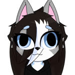 anthro blank_stare blue_eyes brown_hair circle_eyebrows clothing eyebrows fur grey_body grey_fur hair hoodie multicolored_body multicolored_fur multicolored_hair solo topwear two_tone_body two_tone_fur two_tone_hair white_body white_fur white_hair mobzylewd sound_warning onzi_(burnmello) felid feline mammal animated short_playtime sound webm